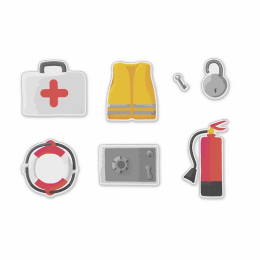 Sticker Set of 7 Safety Items (Devant)