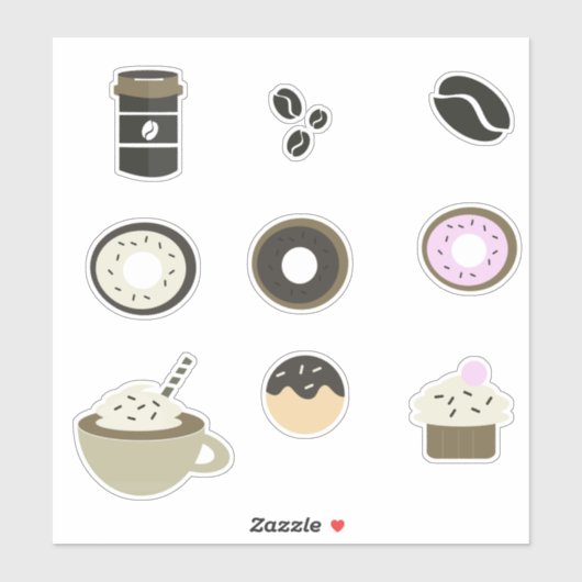 Sticker Set pour le café sucré (Feuille)