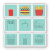 Sticker Set repas hamburger (Devant)