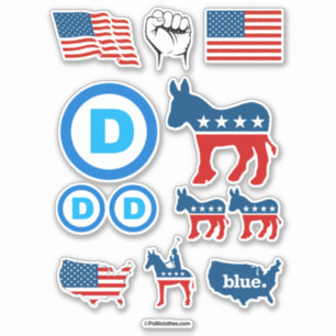 Sticker set van de democratische partij