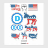 Sticker set van de democratische partij (Vel)