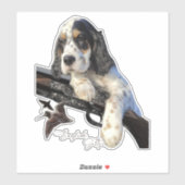 Sticker Setter anglais, mignon chiot (Feuille)