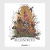 Sticker Setter irlandais avec faisan (Feuille)