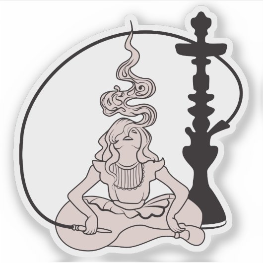 Sticker Seulement Hookah, Fille de Hookah, Dame de Hookah (Devant)