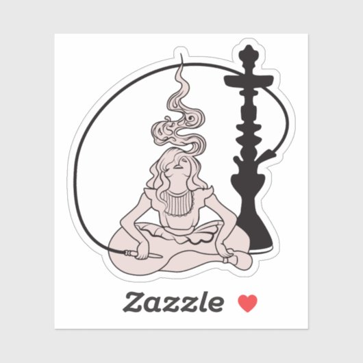 Sticker Seulement Hookah, Fille de Hookah, Dame de Hookah (Feuille)