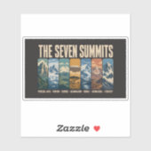 Sticker Seven Summits Mountain Landmarks Illustration (Feuille)