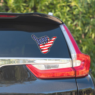 Sticker Shaka Hand American Flag USA Juillet Quatrième pat