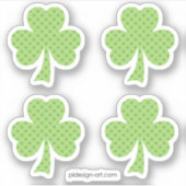 Sticker Shamrock Clover Pois St. Patrick's Day (Devant)