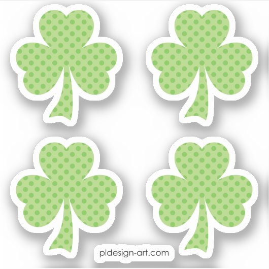Sticker Shamrock Clover Pois St. Patrick's Day (Devant)