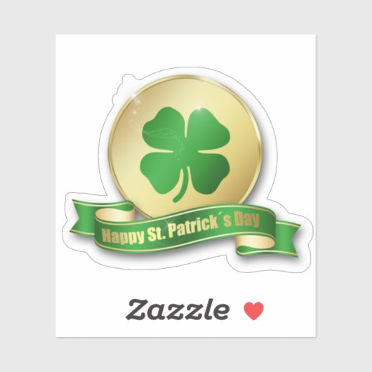 Sticker Shamrock de la pièce de la Saint-Patrick (Feuille)
