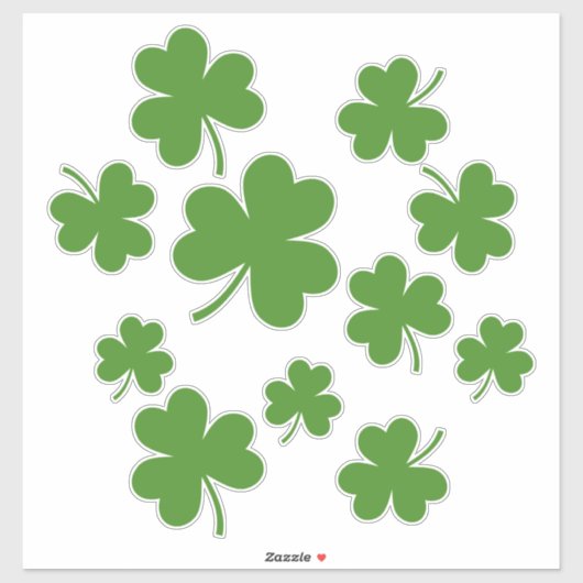 Sticker Shamrock de la Saint Patrick Motif Clover (Feuille)