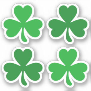Sticker shamrock de la Saint-Patrick sur trois feuilles ve