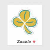 Sticker Shamrock de la  St. Patrick's Day (Feuille)