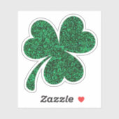 Sticker shamrock de parties scintillant verte à trois feui (Feuille)