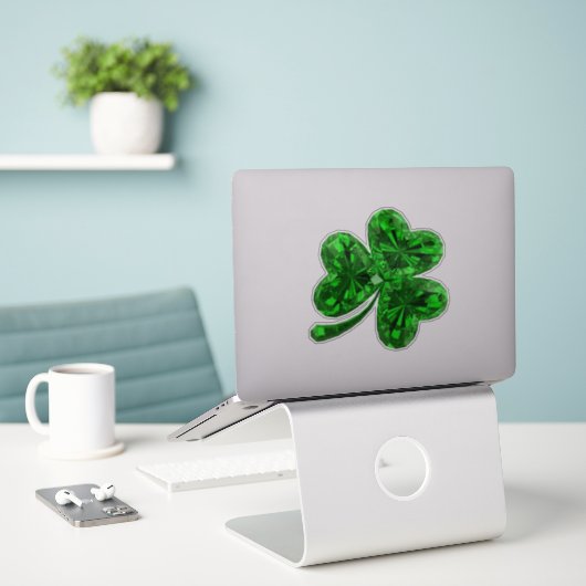 Sticker Shamrock Emerald (Ordinateur portable sur le bureau)