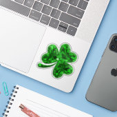 Sticker Shamrock Emerald (Ordinateur portable avec iPhone)