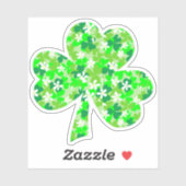 Sticker Shamrock floral de la Saint Patrick (Feuille)