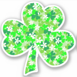 Sticker Shamrock floral de la Saint Patrick