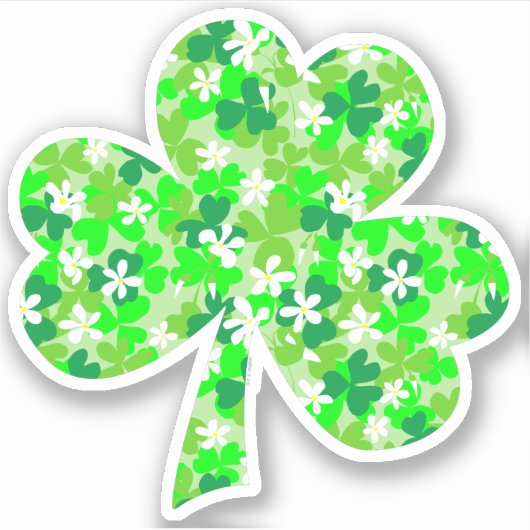 Sticker Shamrock floral de la Saint Patrick (Devant)