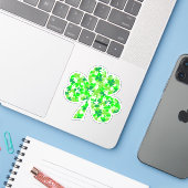 Sticker Shamrock floral de la Saint Patrick (Ordinateur portable avec iPhone)