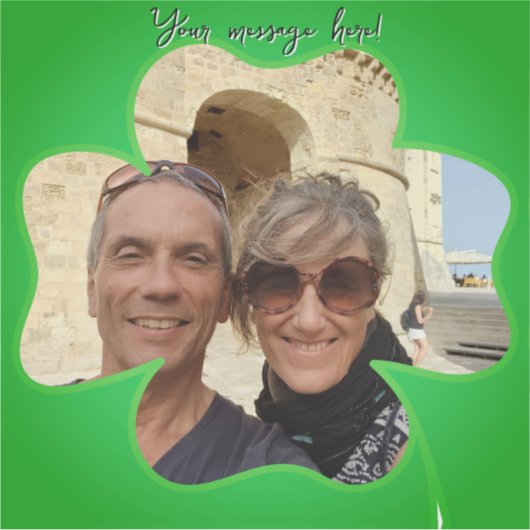 Sticker Shamrock Frame + Photo & Text (Devant)