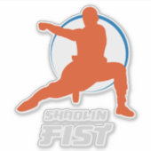Sticker Shaolin Fist Kung Fu Warrior (Devant)