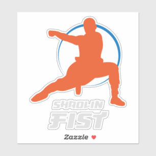 Sticker Shaolin Fist Kung Fu Warrior
