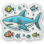 Sticker Shark Drawing : Les Clés de la mer #18 (Devant)