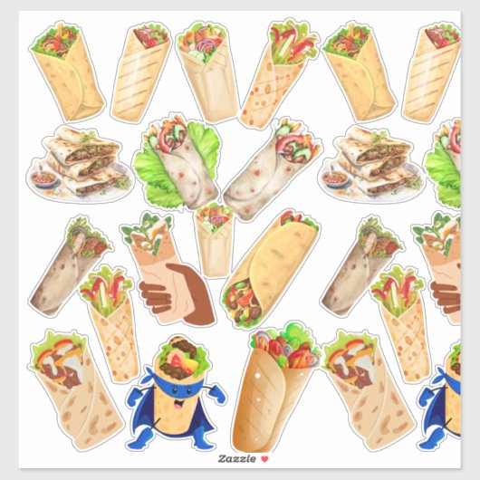 Sticker Shawarma Collage (Feuille)