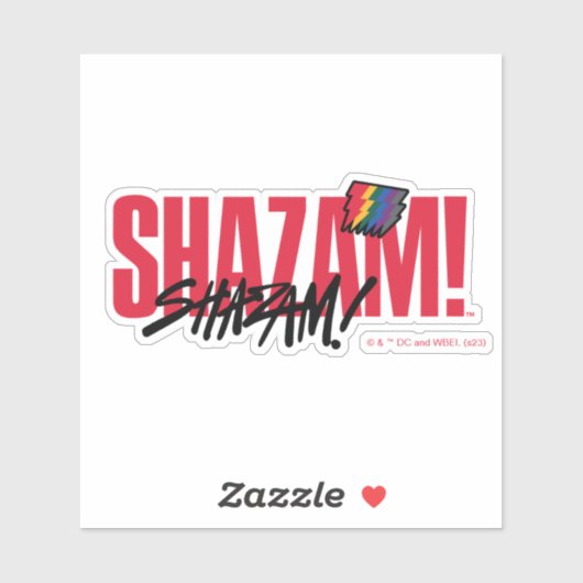 Sticker SHAZAM ! Furie des dieux | Logo des boulons arc-en (Feuille)