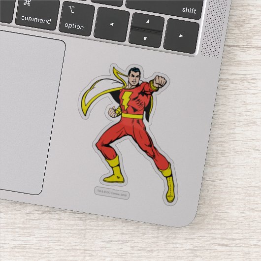 Sticker Shazam prêt à combattre (Détail)