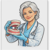 Sticker she fixes smiles dentist gift (Devant)
