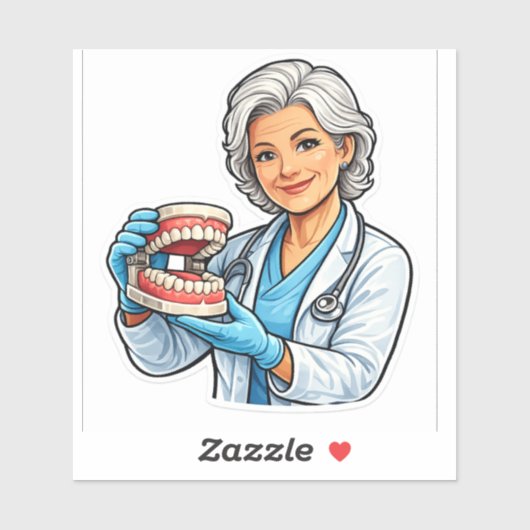 Sticker she fixes smiles dentist gift (Feuille)