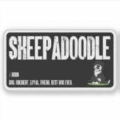 Sticker Sheepadoodle Chien Définition, Doodle Dog Noun Cad (Devant)