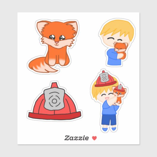 Sticker Sheet - Firefighter Fox (Feuille)