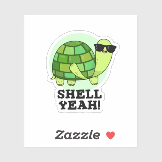 Sticker Shell Ouais Funny Tortoise Pun (Feuille)