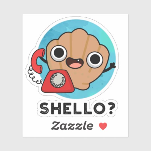 Sticker Shello Funny Sea Shell Pun (Feuille)