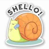 Sticker Shello Funny Snail Cellphone Pun (Devant)