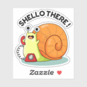 Sticker Shello There Fundy Snail Hello Pun (Feuille)