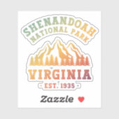 Sticker Shenandoah National Park Virginia USA (Feuille)