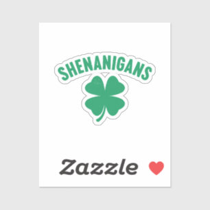 Sticker Shenanigans Shamrock Saint-Patrick Rétro