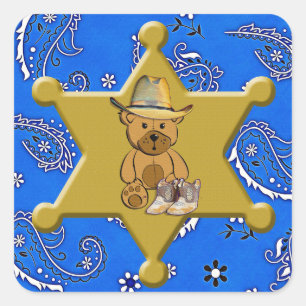 Sticker Sheriff Badge Bandanna Bleu