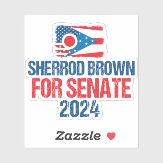 Sticker Sherrod Brown pour l'élection du Sénat 2024 drapea (Feuille)