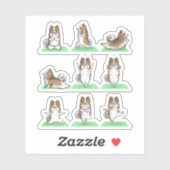 Sticker Shetland Sheepdog Sheltie Chien Yoga Pose Exercice (Feuille)