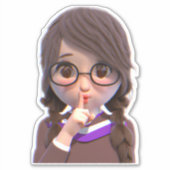 Sticker Shhh calme s'il vous plaît silence bibliothécaire  (Devant)