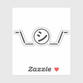 Sticker Shi Kana Shrug Emoticon -\_ ㋛_/+Japonais Kaomoji (Feuille)