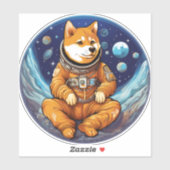 Sticker Shiba, astronaute spatiale Shiba (Feuille)
