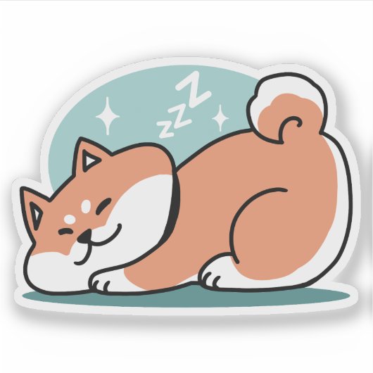 Sticker Shiba Inu Art : Juste un Shiba Lying Low (Devant)