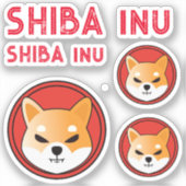 Sticker SHIBA INU crypto cadeau, mème pièce CHIEN CHAT (Recto)