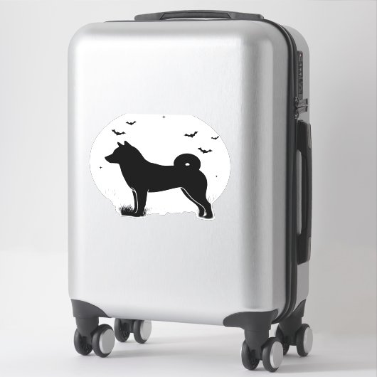 Sticker Shiba Inu Dog � Halloween Moon Silhouette Oversize (Sur valise)